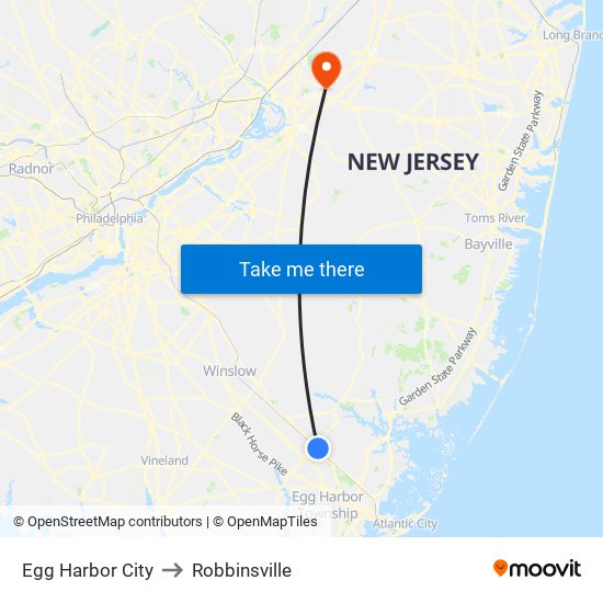 Egg Harbor City to Robbinsville map