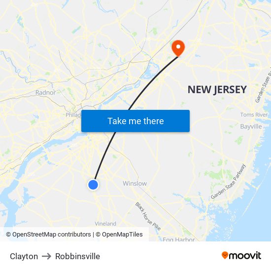Clayton to Robbinsville map