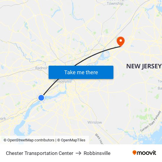 Chester Transportation Center to Robbinsville map