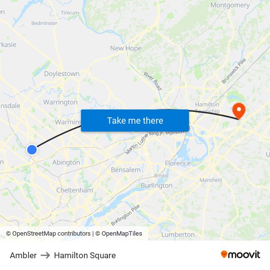 Ambler to Hamilton Square map