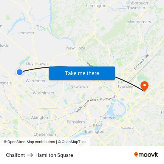 Chalfont to Hamilton Square map