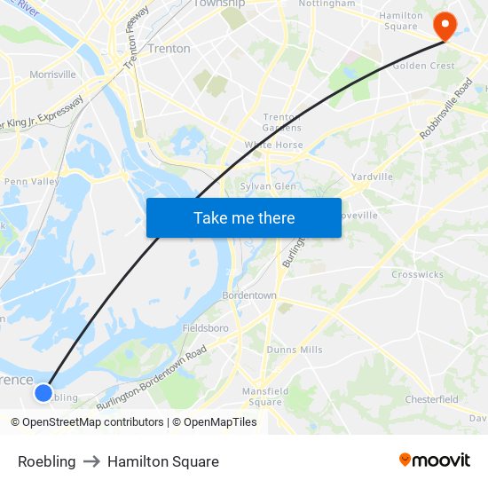 Roebling to Hamilton Square map