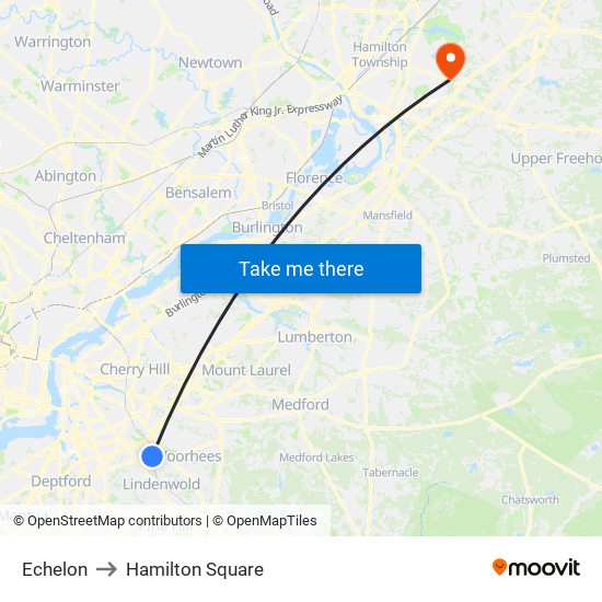 Echelon to Hamilton Square map