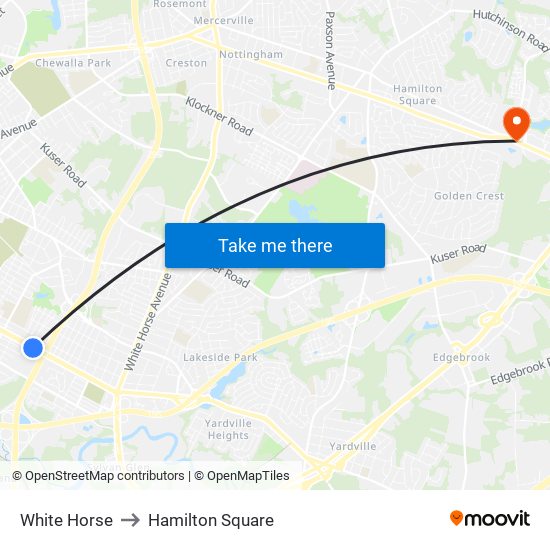 White Horse to Hamilton Square map