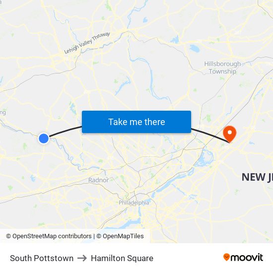 South Pottstown to Hamilton Square map
