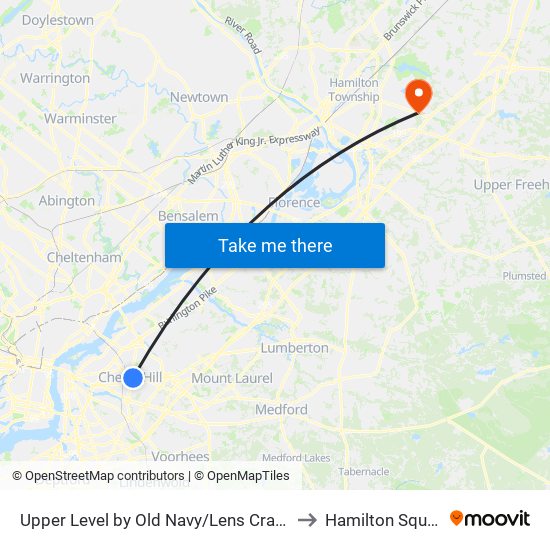 Upper Level by Old Navy/Lens Crafters to Hamilton Square map