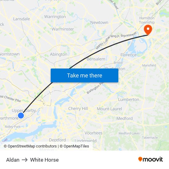 Aldan to White Horse map