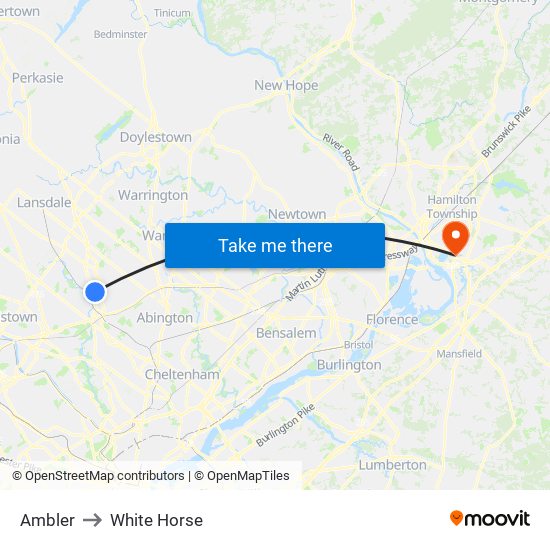 Ambler to White Horse map