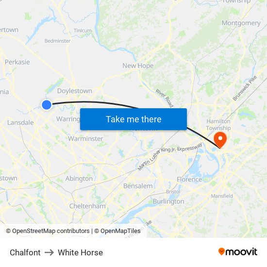 Chalfont to White Horse map