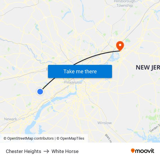 Chester Heights to White Horse map