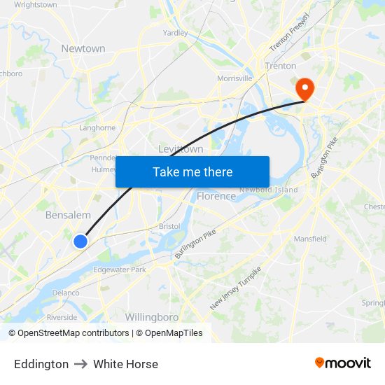 Eddington to White Horse map