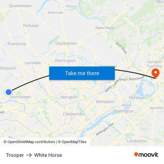 Trooper to White Horse map