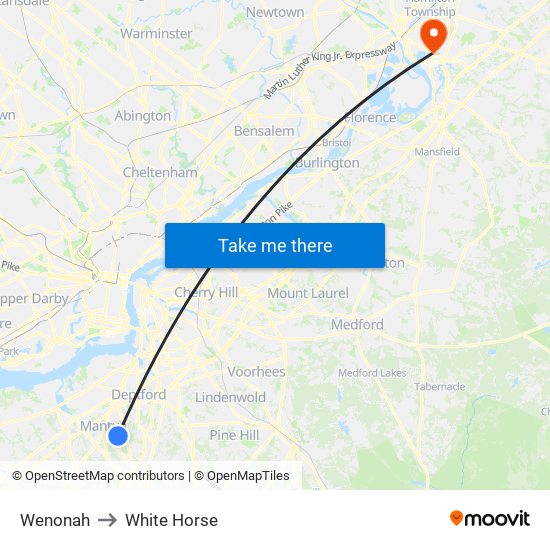 Wenonah to White Horse map