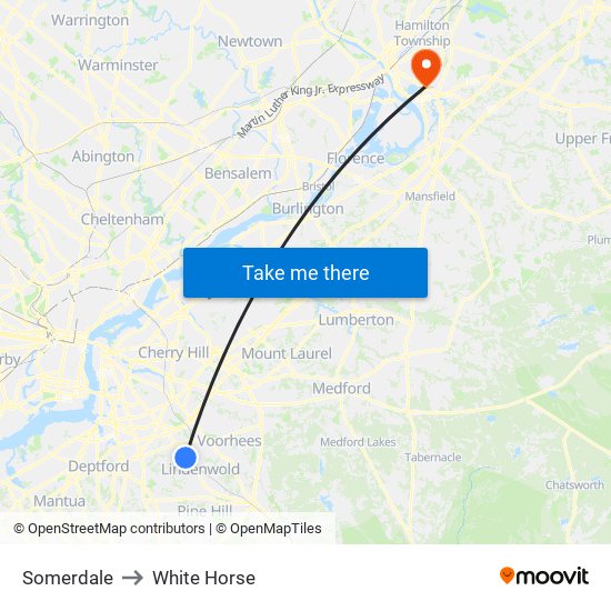 Somerdale to White Horse map