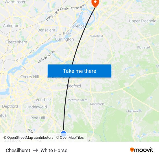 Chesilhurst to White Horse map