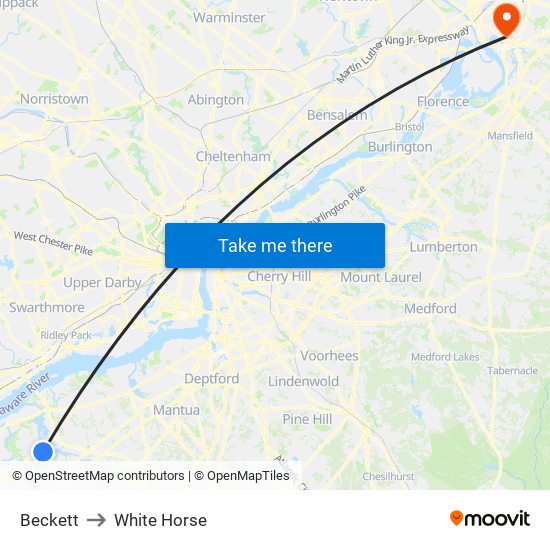 Beckett to White Horse map