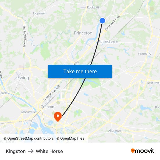 Kingston to White Horse map