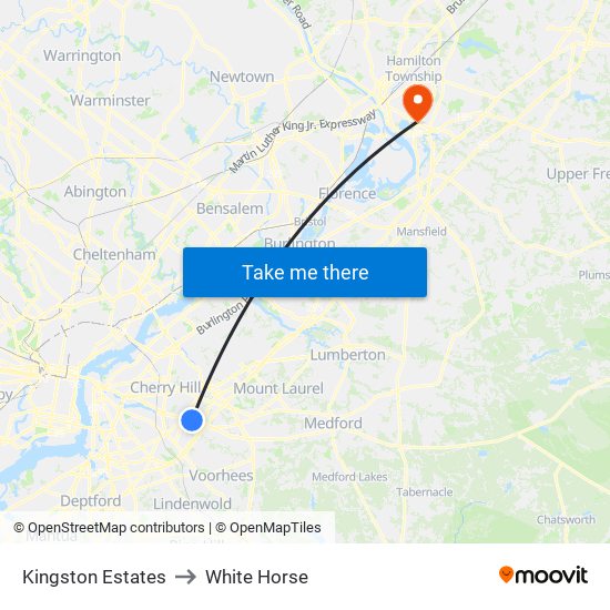 Kingston Estates to White Horse map