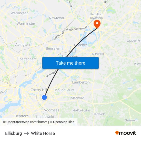 Ellisburg to White Horse map