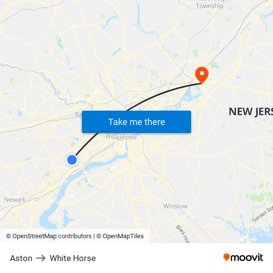 Aston to White Horse map