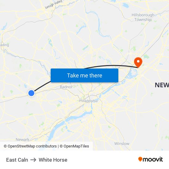 East Caln to White Horse map