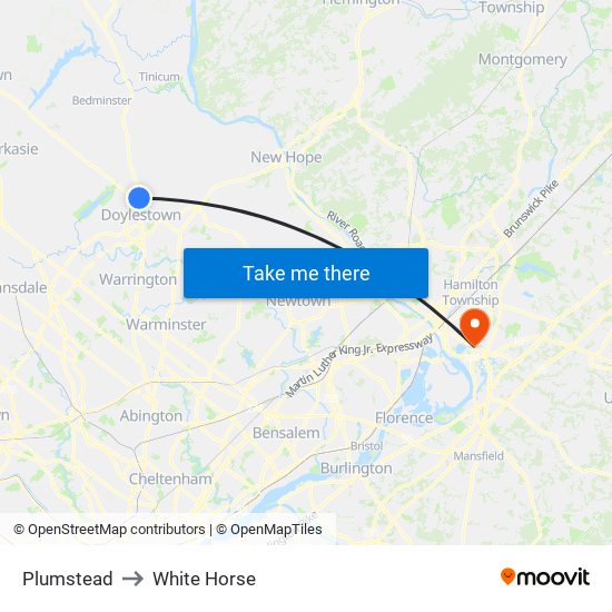 Plumstead to White Horse map