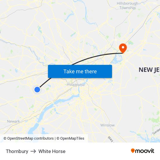 Thornbury to White Horse map