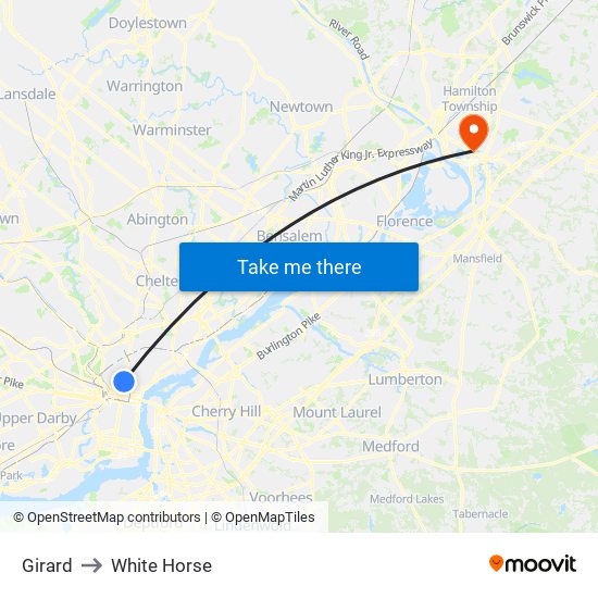Girard to White Horse map