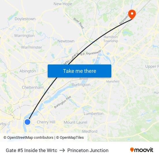 Gate #5 Inside the Wrtc to Princeton Junction map