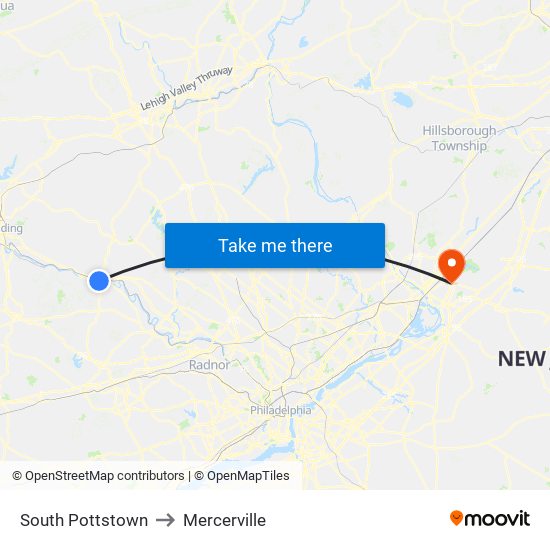 South Pottstown to Mercerville map