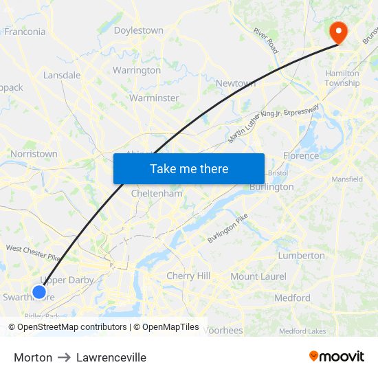 Morton to Lawrenceville map