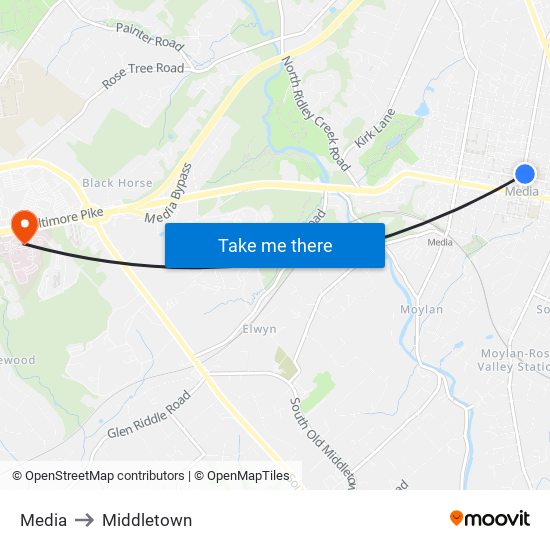 Media to Middletown map