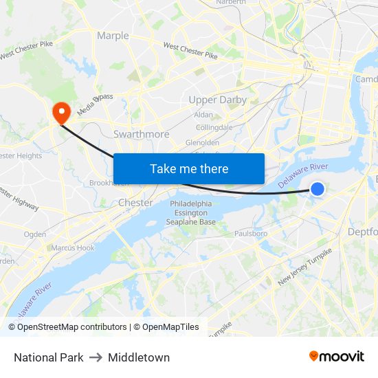 National Park to Middletown map