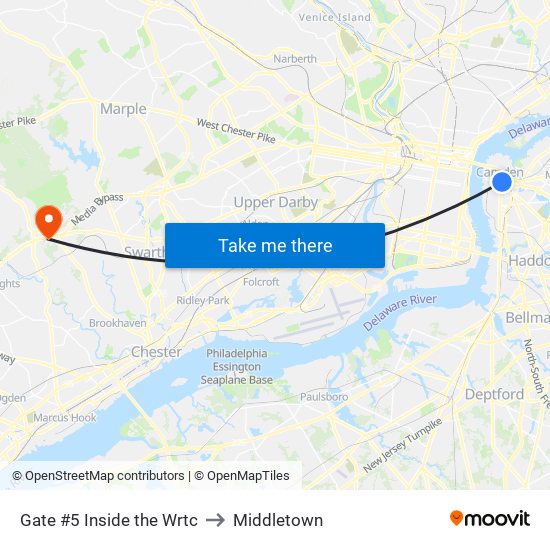 Gate #5 Inside the Wrtc to Middletown map