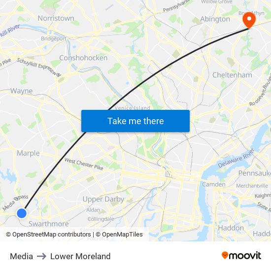 Media to Lower Moreland map