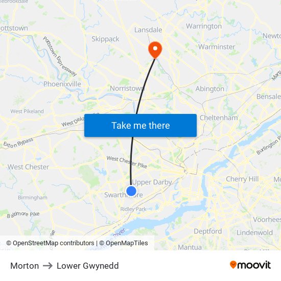 Morton to Lower Gwynedd map