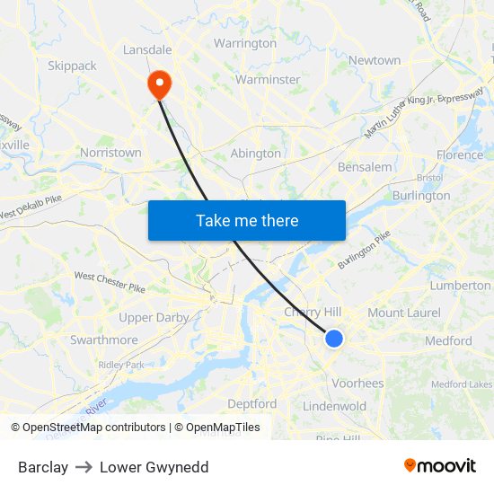 Barclay to Lower Gwynedd map