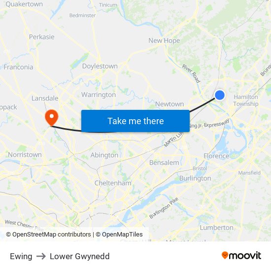 Ewing to Lower Gwynedd map