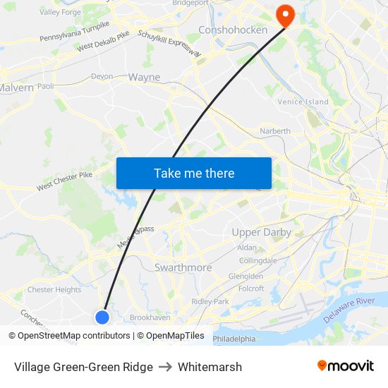Village Green-Green Ridge to Whitemarsh map
