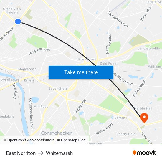 East Norriton to Whitemarsh map