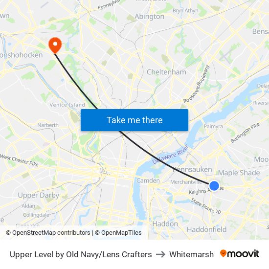 Upper Level by Old Navy/Lens Crafters to Whitemarsh map