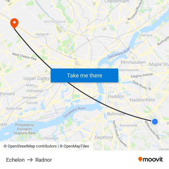 Echelon to Radnor map
