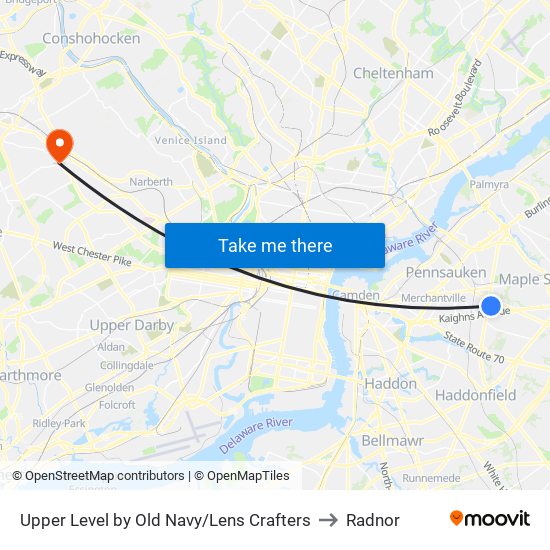 Upper Level by Old Navy/Lens Crafters to Radnor map
