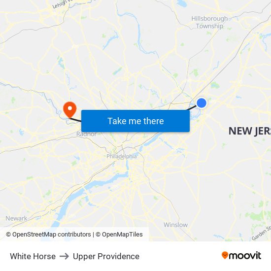 White Horse to Upper Providence map