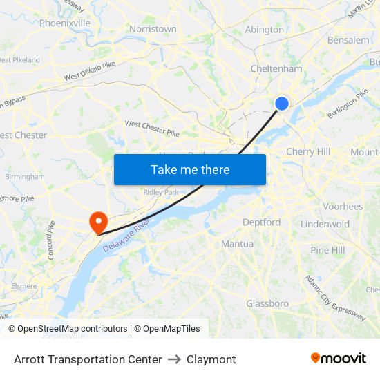 Arrott Transportation Center to Claymont map