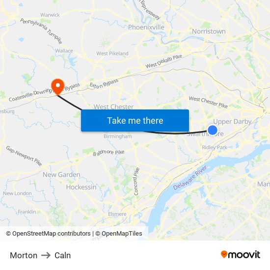 Morton to Caln map