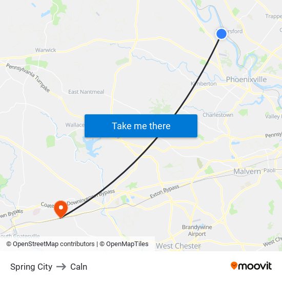 Spring City to Caln map