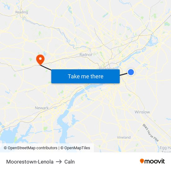 Moorestown-Lenola to Caln map