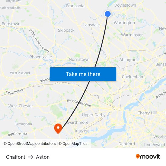 Chalfont to Aston map