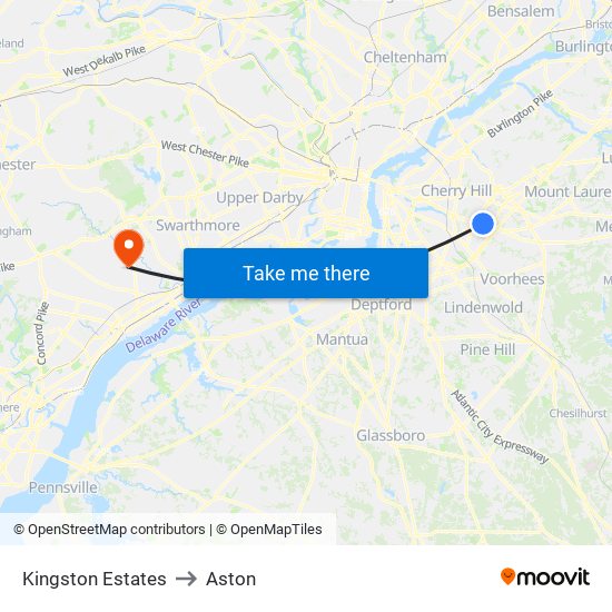 Kingston Estates to Aston map